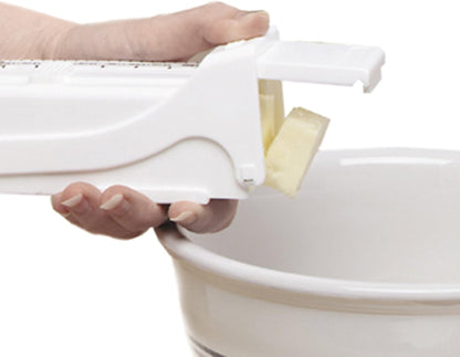 KitchenArt Buttermate Butter Cutter Slicer, Butter Measuring Dispenser and Keeper, White