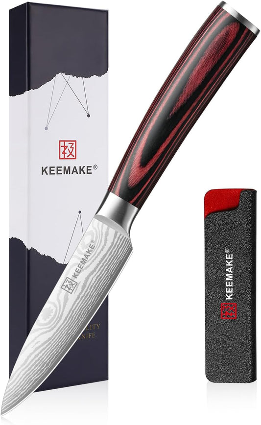 KEEMAKE Boning Knife 6 Inch, Super Sharp Fish Fillet Knife, High Carbon Stainless Steel Deboning Knives, Professional Boning Knives for Meat Cutting Poultry, Pakkawood Handle with Gift Box