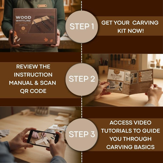 Wood Carving Kit for Beginners | Complete 18-Piece Wood Carving Knife Set | Online Video Training | Travel Ready Roll Bag | Strong Rivet Assembly | Sharpening Accessories | Whittle kit for Beginners