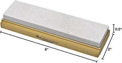 Arkansas Sharpening Stone Set - Wood Mounted 8"