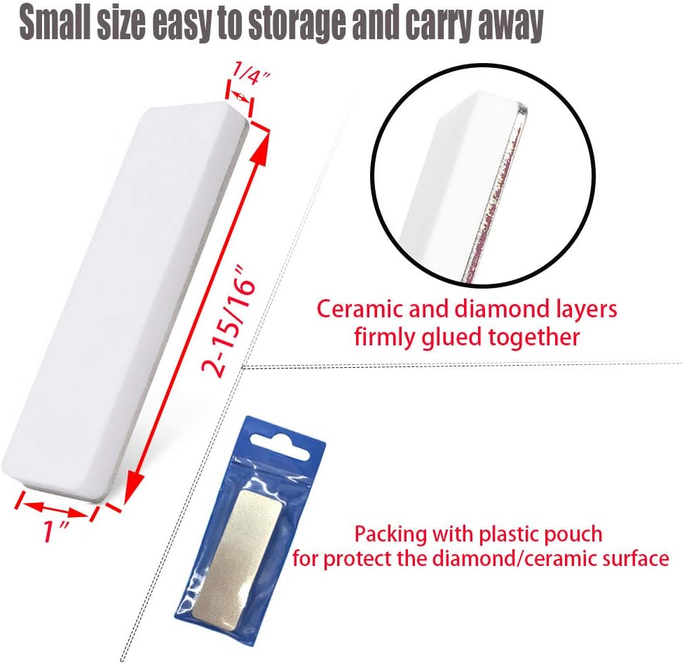 Diamond Knife sharpener Pocket Sharpening Stone #400/600 Double Sides Folding Portable Orange - 1pcs