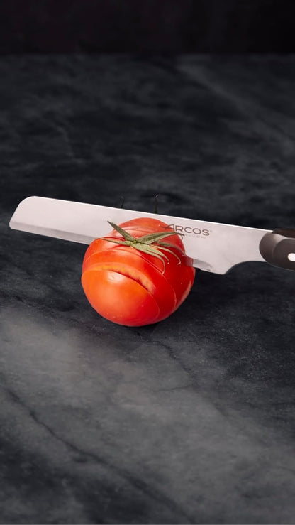 Arcos Paring Knife Set of 3 Pieces 4 Inch Stainless Steel. Colorful Kitchen Knives for Peeling Fruits and Vegetables. Ergonomic Polypropylene Handle. Serie B-Line. Color Orange, Red and Green.