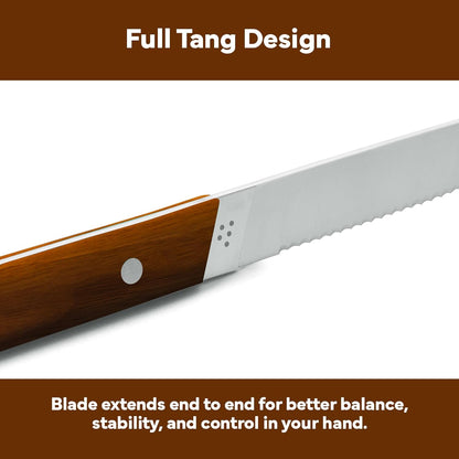 Misen Steak Knives Set of 4 - Precision Serrated Blades for Effortless Dining - Stainless Steel - Superior Cuts with Four Steak Knives Handles - Black