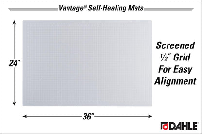 Dahle Vantage 10680 See-Through Premium Self-Healing Cutting Mat, 9"x12", 1/2" Grid, 5 Layers for Max Healing, Perfect for Crafts & Sewing, Clear