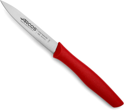 Arcos Set 3 pieces Paring Knife 3 Inch. 3 Paring Knives of Stainless Steel and Ergonomic Polypropylene Handle for Cutting Fruits, Vegetables and Tubers.. Series Nova. Color Black