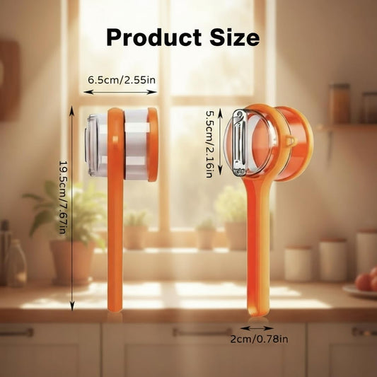 2 in 1 Multifunctional Vegetable Peeler with Container (2-Pack), Mess-Free Kitchen Peeler for Potato, Apple, Carrot, Cucumber, Dishwasher Safe Food-Grade Fruit Peeler, Ambidextrous Grip for Safe Use