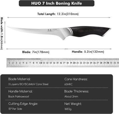 SHANGDAO 7 Inch Japanese Santoku Chef Knife, VG10 Stainless Steel Kitchen Cooking Knife with Pakkawood Handle Gift Box