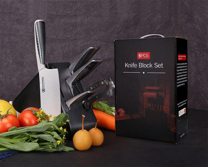 WILDMOK 3pcs Knife Set Stainless Steel Kitchen Knives Set 7inch Bone Chopper 7inch Nakiri Knife and 5inch Utility Cutter with Stainless Steel & ABS Handle, Perfect Cutlery Set Gift
