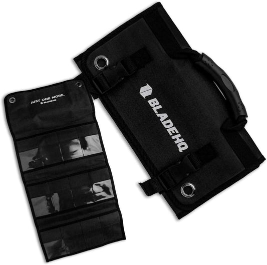 Blade HQ Knife Roll Bag Carry Case | Durable Nylon Storage Pocket With Carrier Handle - Black
