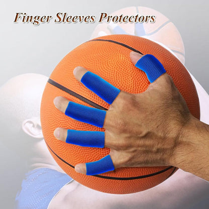 Finger Sleeves Protectors, 10Pcs Sport Finger Sleeves Elastic Thumb Brace Support for Basketball Golf Premium Fingers Sleeve for Arthritis Perfect for Relieving Pain (10PCS black set)
