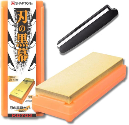 Shapton, Whetstone Orange & Angle Guide, Knife Sharpening K0702 Blade, Grit 1000, #1000, Medium
