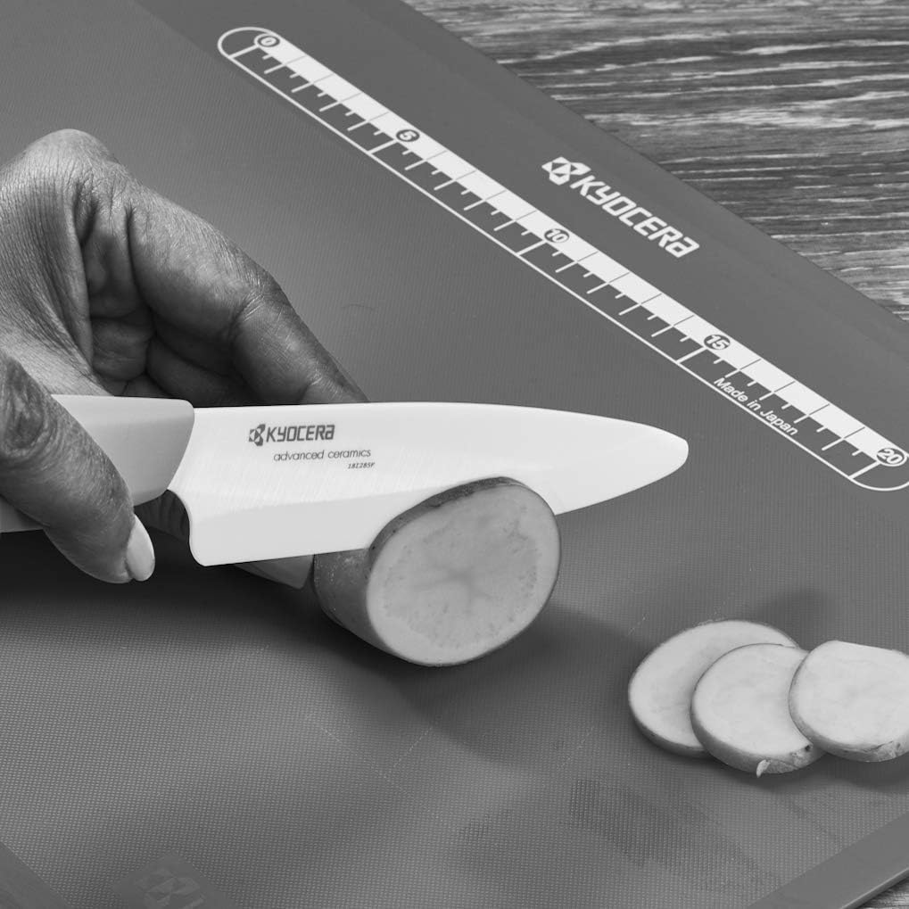 Kyocera Advanced Ceramic Revolution Series 4.5-inch Utility Knife, Red Handle, White Blade