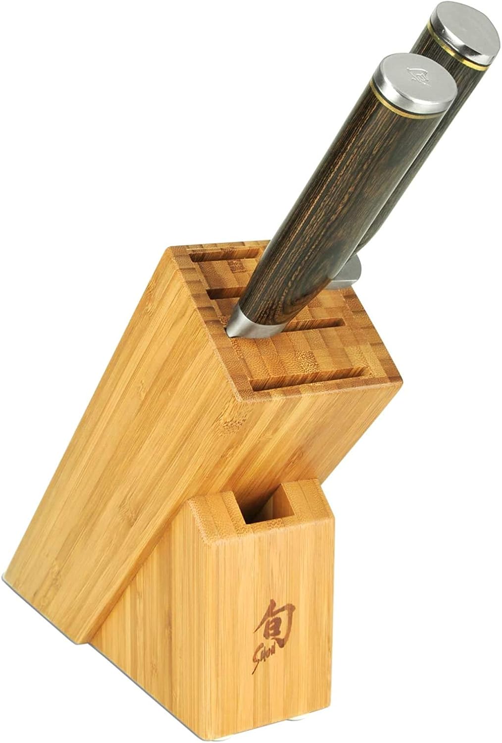 Shun Premier 8 Piece Professional Block Set, Features 6 Shun Premier Knives, Honing Steel and 11-Slot Bamboo Knife Block, Handcrafted Japanese Knife Set, Pakkawood Handles