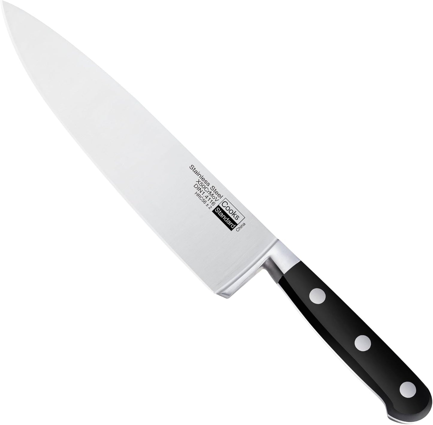 Cooks Standard Steak Knives Set 6-Piece, High Carbon Stainless Steel Classic Sharp Kitchen Steak Knife, Ergonomic Handle,Black
