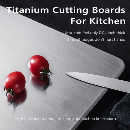 Titanium Cutting Board Set of 3,100% Pure Titanium Cutting Boards for Kitchen Double Sided,Hygiene Durable Dishwasher,Fruit & Vegetables （S+M+L)