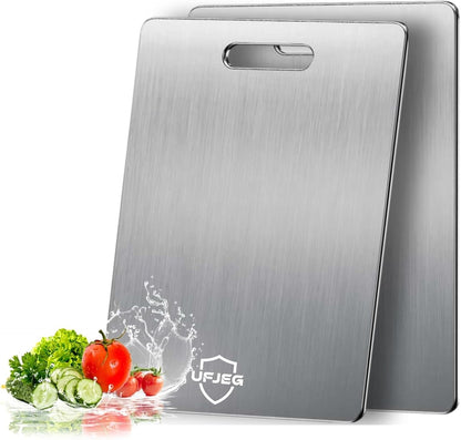 Titanium Cutting Board, 3 PCS Titanium Cutting Boards for Kitchen, Non Toxic, Double-Sided Food Grade Chopping Board for Outdoor Camping(15.6" x 11", 13" x 9.3", 11.8" x 7.8")