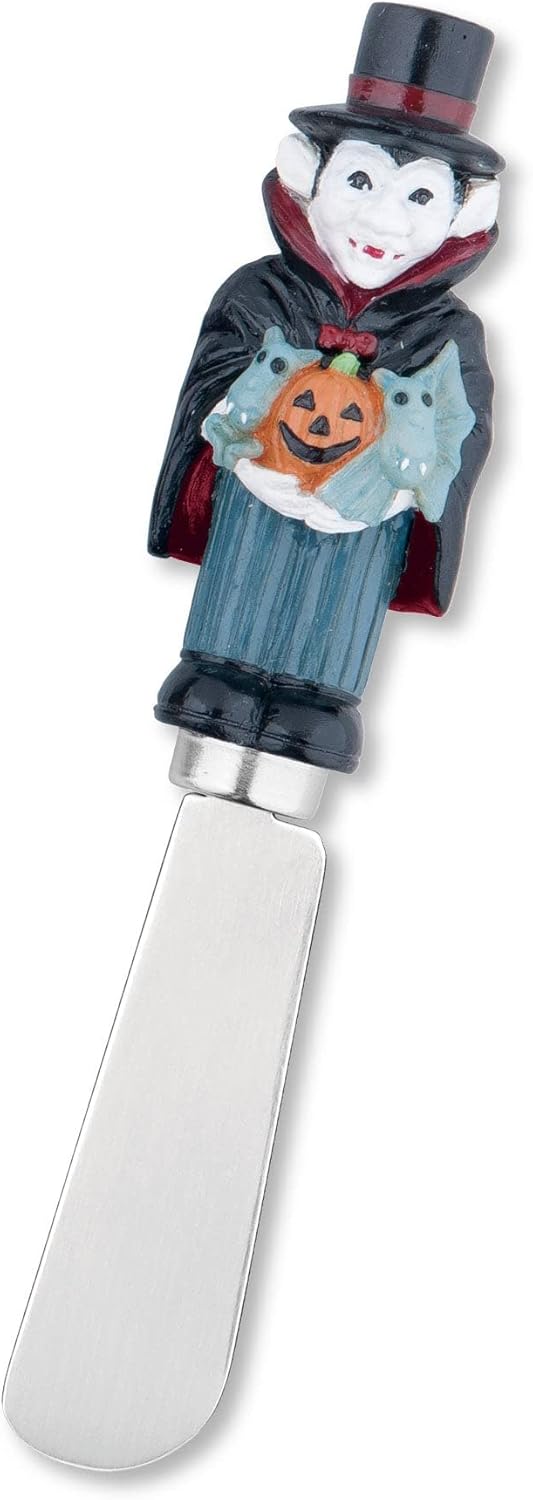 Supreme Housewares Harvest Cheese Spreaders, Hand-Painted Resin Handles with Stainless Steel Blades for Spreading Cream Cheese, Butter, and Jam, Assorted Thanksgiving Designs, Set of 4