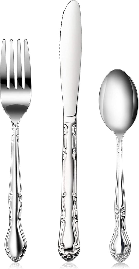 New Star Foodservice 58680 Stainless Steel Rose Pattern Oyster Fork, 5.8-Inch, 12 pieces
