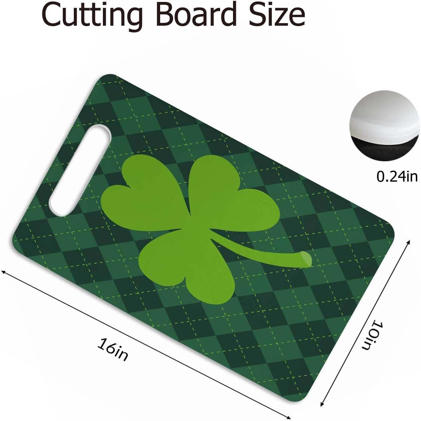 Coffee Set Cutting Board with Handles Coffee Maker Muffin Cup Flower Hot Drink Love Cutting Boards Plastic Safe Chopping Board for Kitchen 16" x 10" x 0.24"
