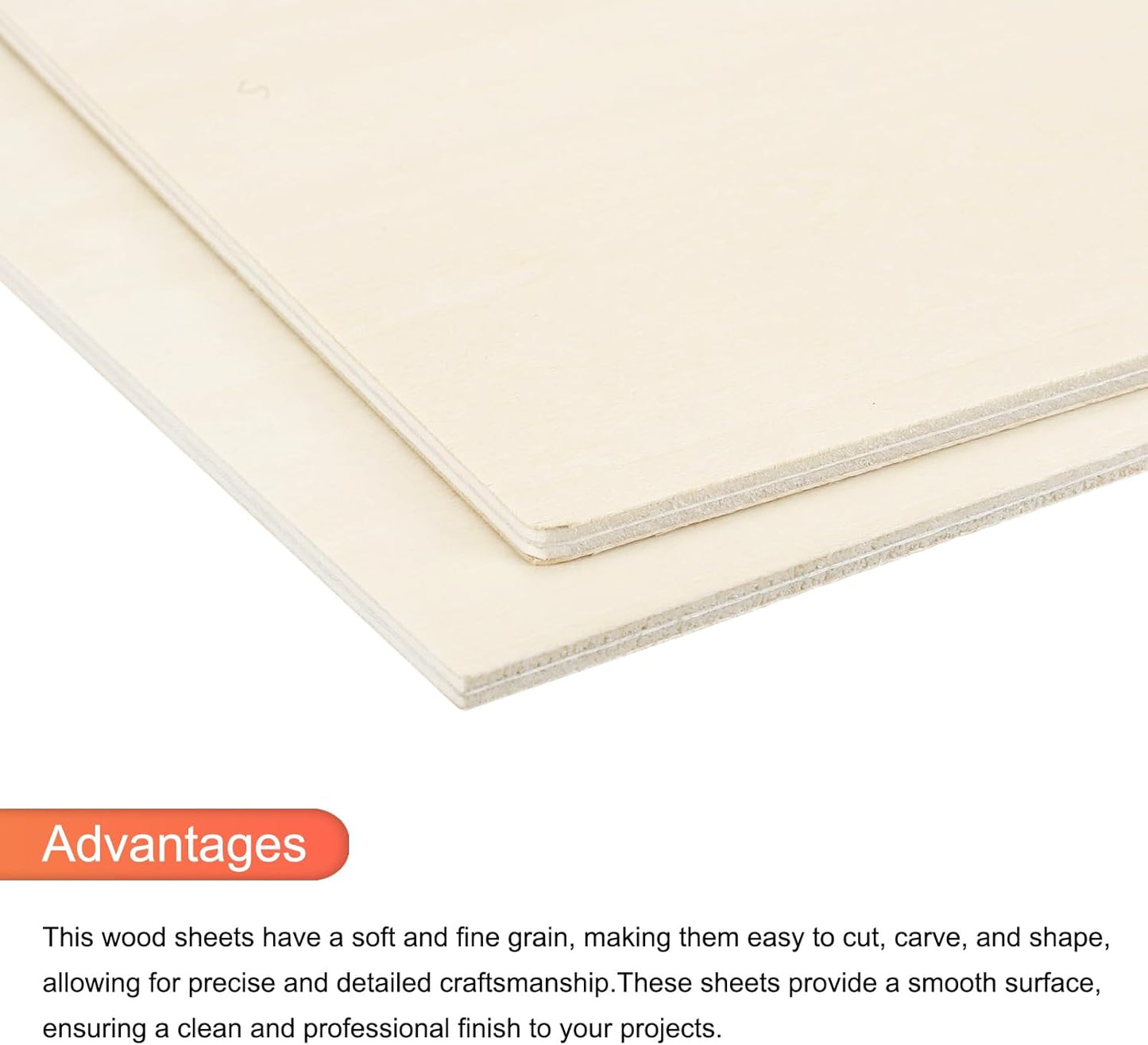 MECCANIXITY 3pcs Basswood Sheets 12 x 8 x 3/8 Inch Unfinished Wood Boards Plywood for DIY Crafts Laser Cutting with Smooth Surfaces