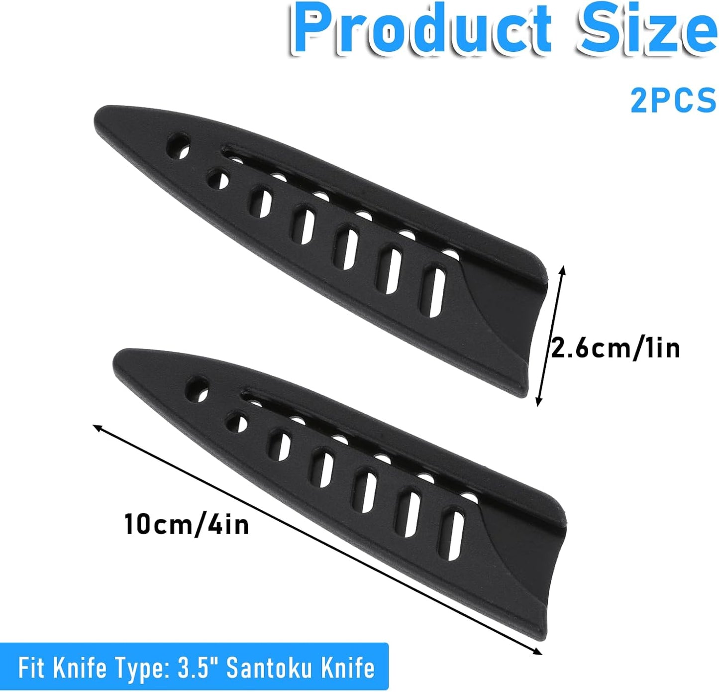 2 Pcs Kitchen Knife Sheath, Plastic Safety Knife Covers for 4'' Paring Knife, Chef Knife Sheath Blade Protector, Universal Knife Guard, Black