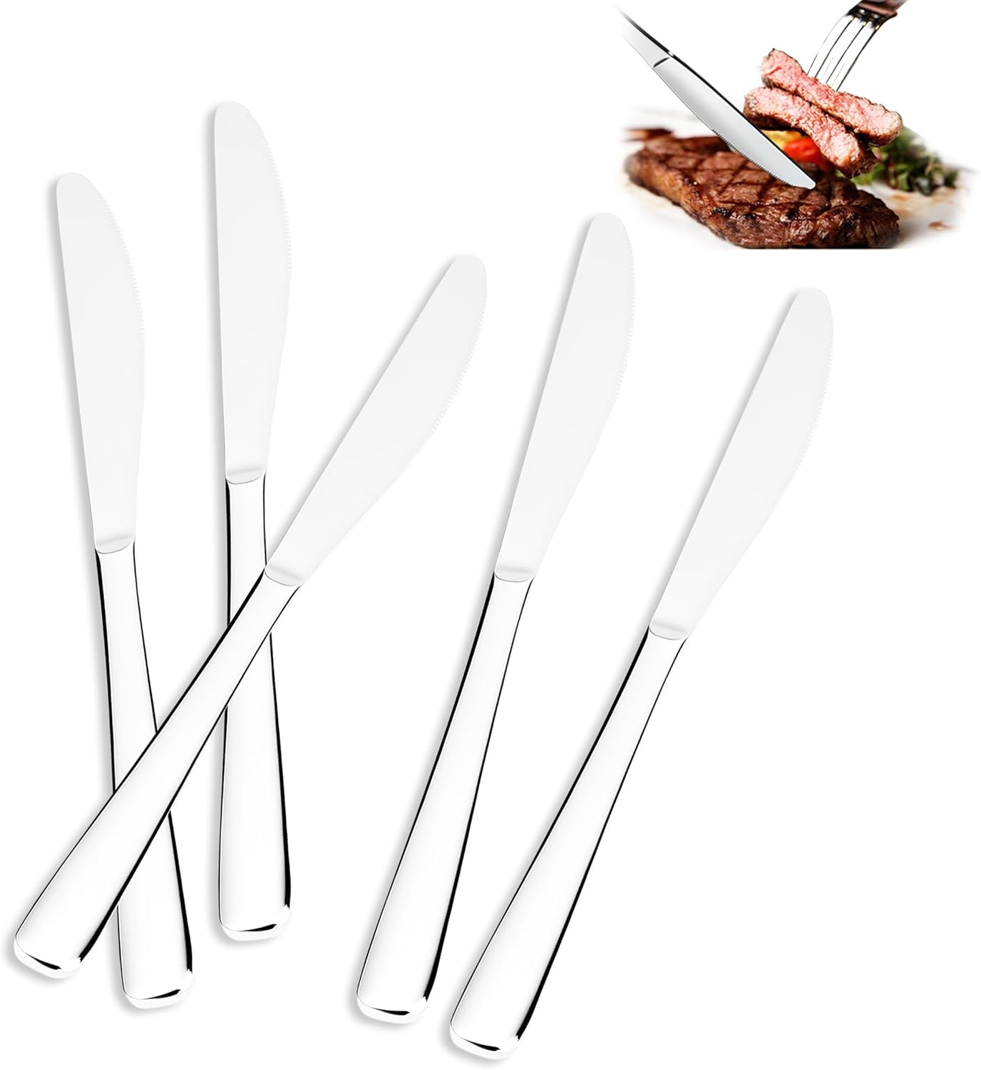 36-Piece Butter Knives, Dinner Knife Set (9 Inches), Food Grade Stainless Steel Table Knife, Knives Silverware for Home/Restaurant/Kitchen, Dishwasher Safe & Mirror Polished