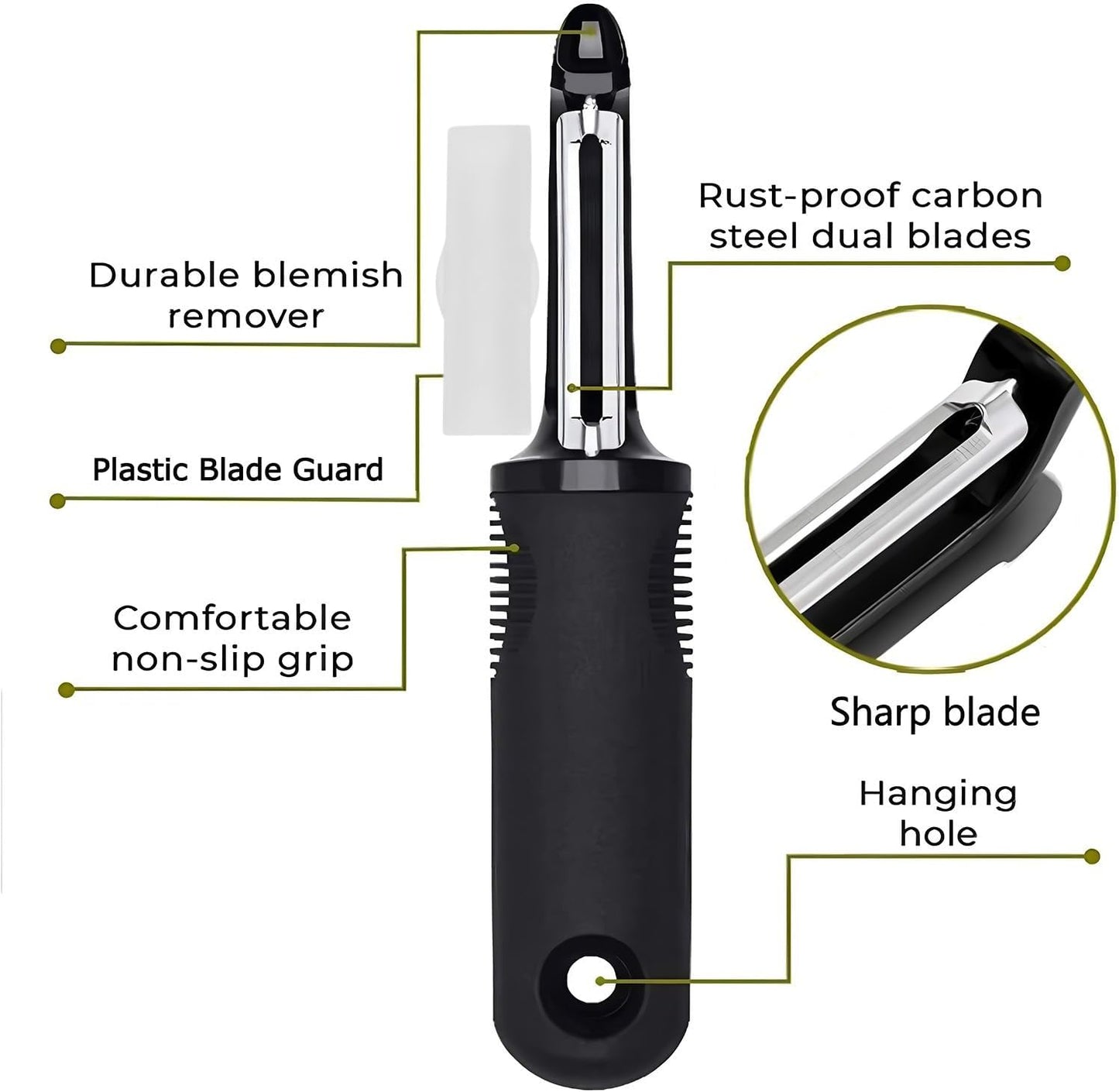 Multifunctional Vegetable Peeler with Stainless Steel Blade and Bottle Opener - Ideal for Veggie Potato Carrot and Apple Peeling