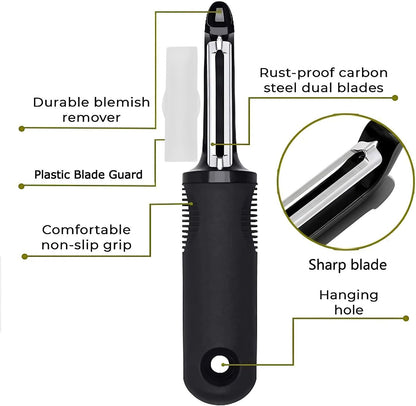 Multifunctional Vegetable Peeler with Stainless Steel Blade and Bottle Opener - Ideal for Veggie Potato Carrot and Apple Peeling