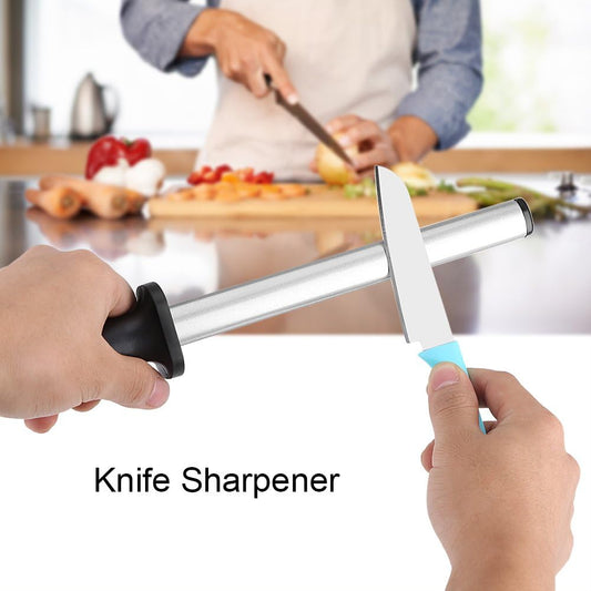 Professional Extra Fine Oval Knife Sharpener - 8 Inch Coated Honing Steel for Chefs - Honing Butcher Knives