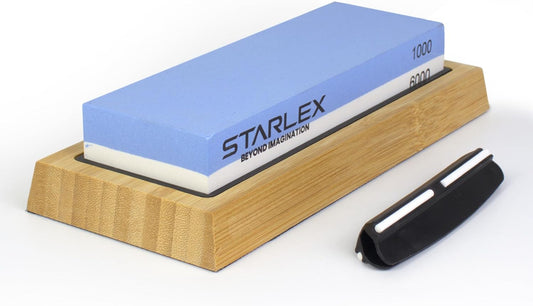 Premium Knife Sharpening Stone Set – Dual Grit Whetstones (400/1000 & 3000/8000), Leather Strop, Flattening Stone, Bamboo Base, Non-Slip Bases & Angle Guide for Kitchen, Chef & Hunting Knives
