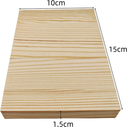 4PCS Rectangle Wood Boards Unfinished Wood Blocks for Crafting, 8x6x1in Blank Whittling Wooden Blocks for Wood Carving,Painting & Burning