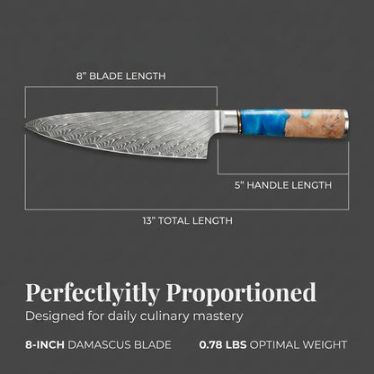 Tidal Blue - 7" Nakiri Knife - Damascus
