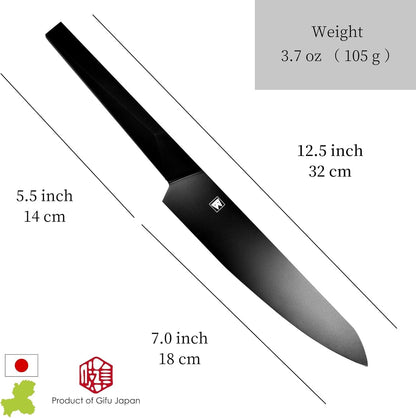 Seki Japan Via Kitchen Japanese Chef Kitchen Knife, Molybdenum Steel Gyuto Knife, TPR & ABS Handle, 185 mm (7.2 in)