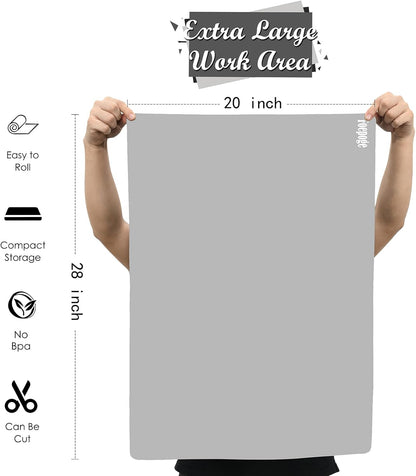 36.2" x 24" Extra Large Silicone Mat for Epoxy Resin, Nonstick Silicon Mats for Crafts Jewelry Casting, Non-Slip Kitchen Table Placemats for Countertop Protector Heat Resistant by Foepoge, Black