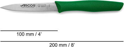 Arcos Set 3 pieces Paring Knife 3 Inch. 3 Paring Knives of Stainless Steel and Ergonomic Polypropylene Handle for Cutting Fruits, Vegetables and Tubers.. Series Nova. Color Black