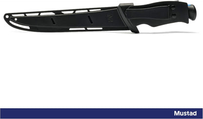 Mustad Fillet Knife, Ergonomic Handle, Textured Grip, Teflon Coated Stainless Steel Blade
