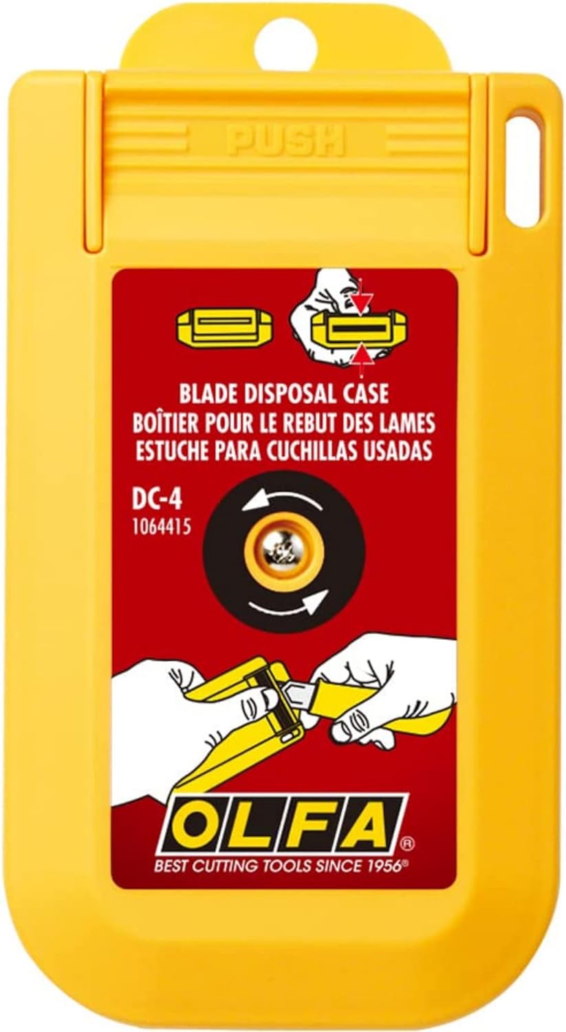 OLFA Mountable Blade Disposal Can (DC-4) - Blade Bank Container w/Mounting Hole Quickly & Safely Disposes & Stores Snap-Off Utility Knife Blades, Perfect for Construction, Warehouses, Work Sites