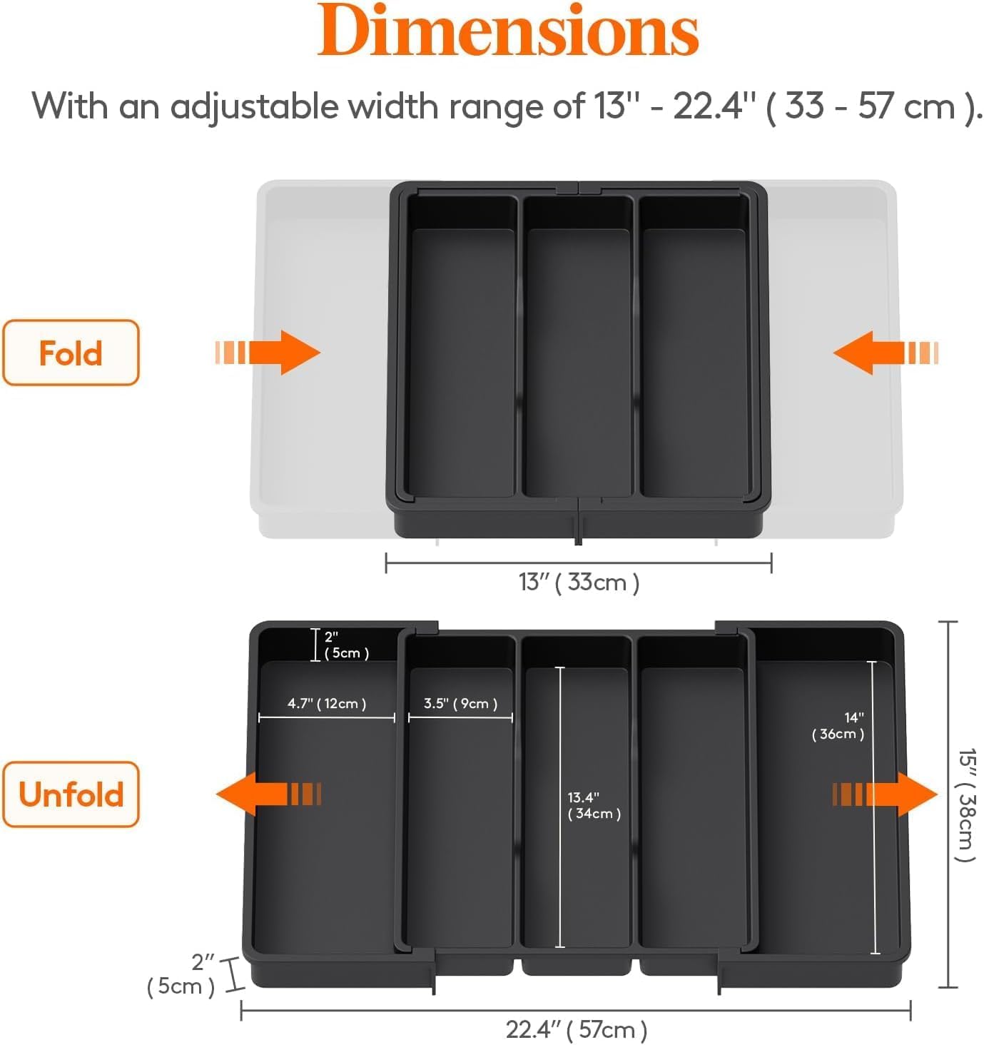 Kitchen Drawer Organizer | Expandable Cooking Utensil Tray | Adjustable Cutlery Flatware Holder | Plastic Spatula/Spoons/Forks/Knives Tool & Gadgets Storage Divider (Pack of 1,Multicolor)