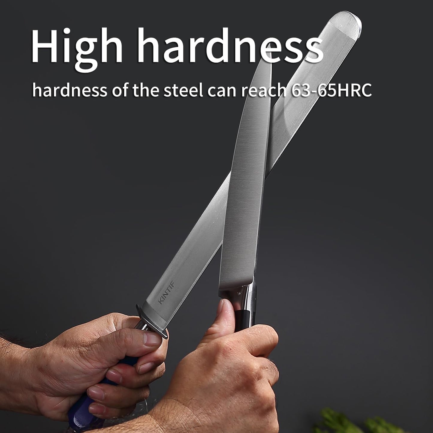 Heavy-Duty Honing Steel 12 inch Sharpening Steel Flat Honing Rod, High hardness, Fine Cut, Ideal For Butcher Knives and Chef Knives, Knife Sharpeners
