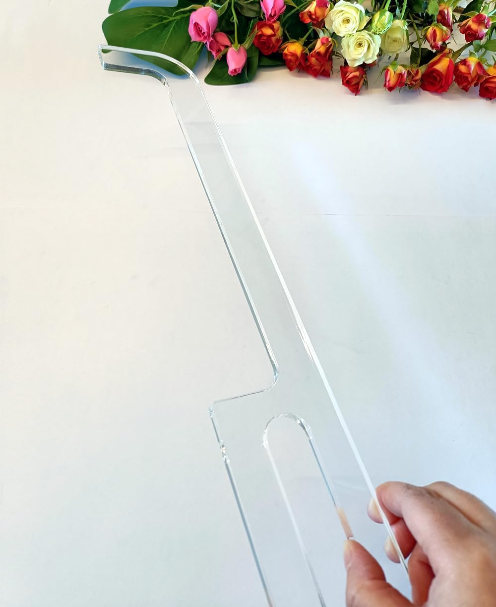 Bread Knife Handle Router Template – 15.9"x2.25" Laser-Cut Acrylic Guide for Custom Wooden Bow Knives & Handmade Kitchen Tools (15.9"x2.25")