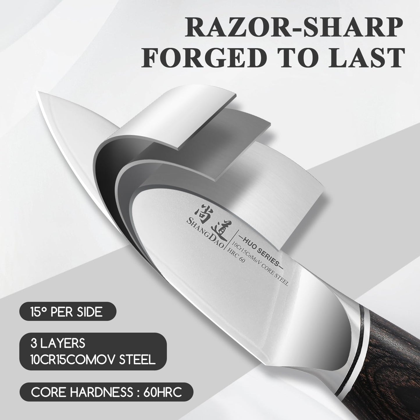 SHANGDAO 7 Inch Japanese Santoku Chef Knife, VG10 Stainless Steel Kitchen Cooking Knife with Pakkawood Handle Gift Box