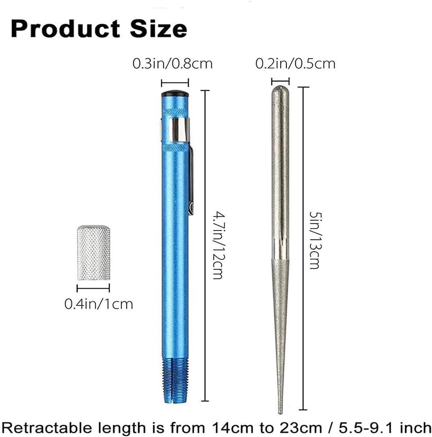 Knife Sharpener, Portable Retractable Diamond Knife Sharpening Steel Rod for Kitchen Outdoor Better Grit