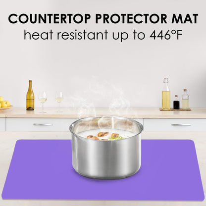 Extra Large Dark Green Countertop Mat - Silicone Table Kitchen Desk Mat - Non-Slip & Heat Resistant - Dinner Placemat Pastry Dough Rolling Mat - Colors B