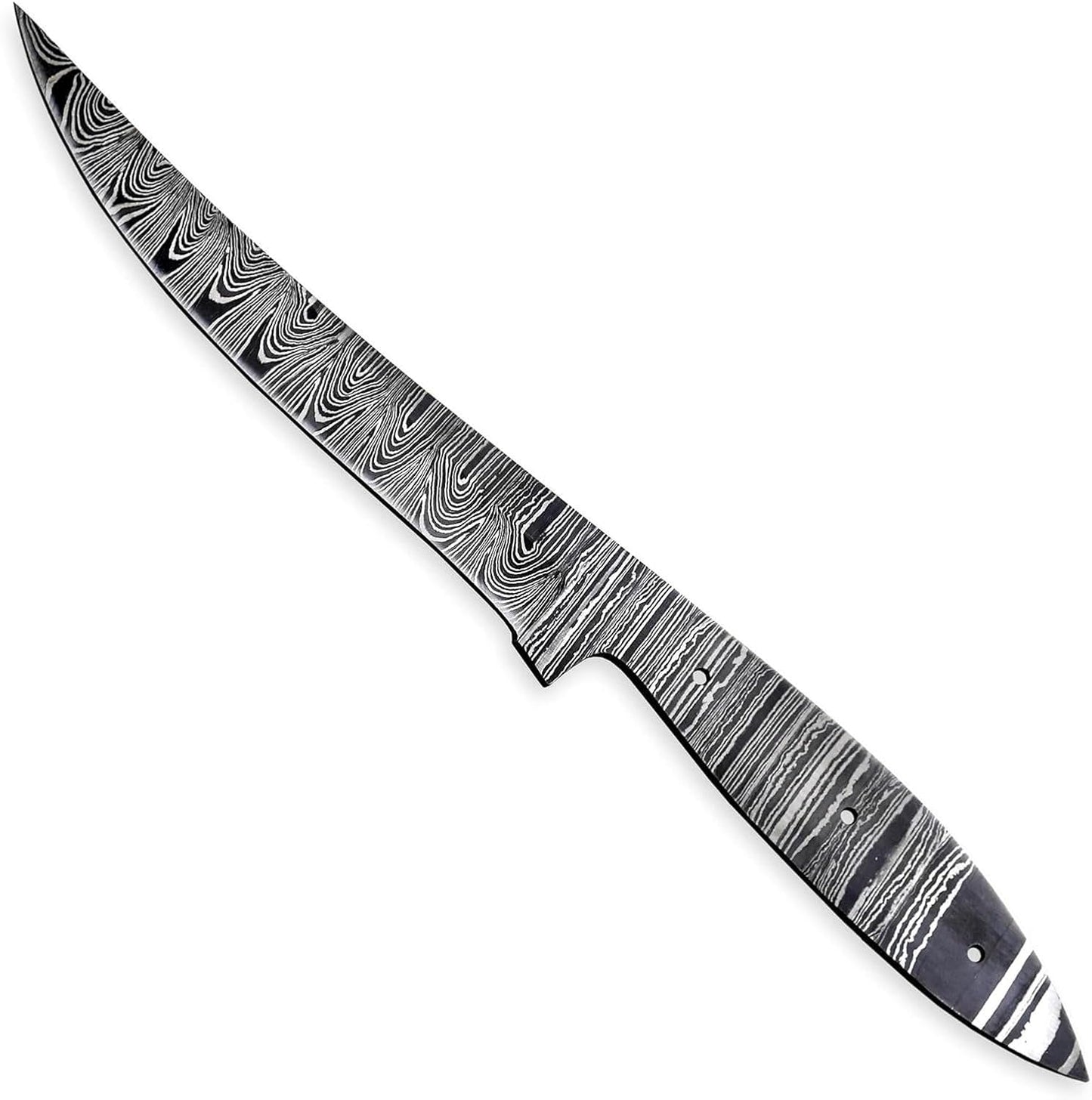 Custom Hand Forged Damascus Steel Blank Blade Fillet Knife Fisherman's Filet Fishing Knife Blade Damascus Blade Billet Handmade Knife Making Supply (FB-07)