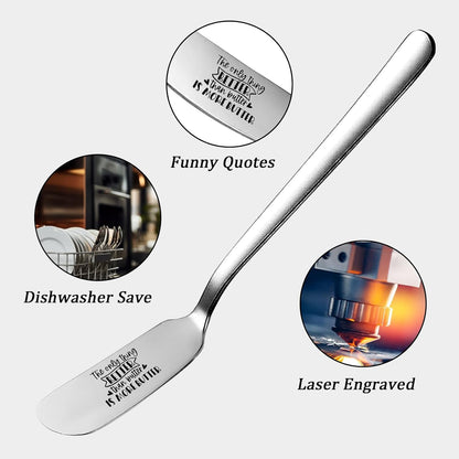 The Only Thing Better Than Butter Is More Butter Knife, Personalized Engraved Funny Peanut Butter Spreader Cheese Knives, Novelty Anniversary Christmas Gifts for Bread Toast Lover