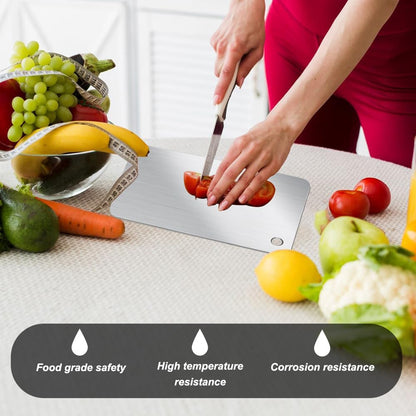 Titanium Cutting Board Set of 3 for Kitchen, Stainless Steel Double-Sided Food-Grade Cutting Boards for Meat Cheese Vegetable Fruit (S M L)