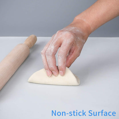 LONGFITE Large Silicone Counter Mat 19.68x15.74 inch Multipurpose Table Placemat Countertop Protector Baking Pastry Mat Nonstick, Nonskid and Heat Resistent (Large, Blue)