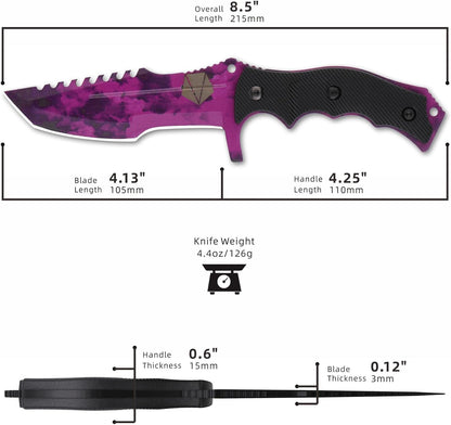 REAT Fixed Blade Knife with Sheath, 4.1" 440C Steel Blade with Full Tang Design,Ergonomic ABS Plastic Handle, EDC Sharp Hunting Knife,Tactical Knife for Camping,Survival,Bushcraft,Hiking
