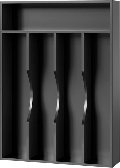 Bellsal Natural Utensil Organizer 12.5 Inch Silverware Organizer for Drawer Utensil Holder Cutlery Organizer Kitchen Drawer Organizer 7 Compartment Small Narrow Bamboo