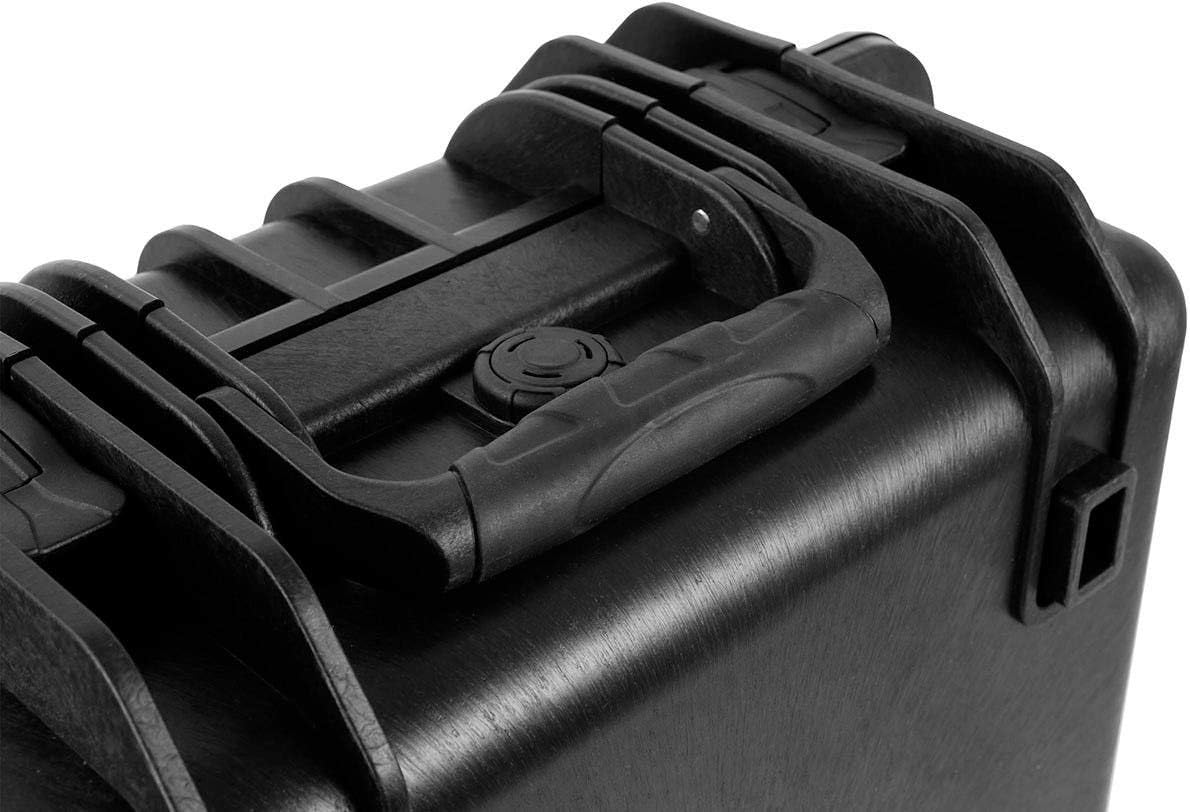 Monoprice Weatherproof/Shockproof Hard Case - Black Ip67 Level Dust and Water Protection Up to 1 Meter Depth with Customizable Foam, 10" x 9" x 7", 6.6 Liter